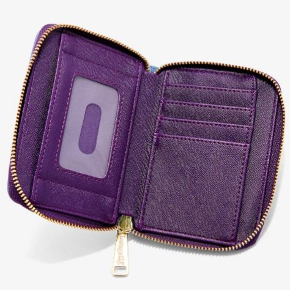 New Hocus Pocus Small Wallet Loungefly Winfred Sarah Mary Cat Blue Zipper NWT - Picture 4 of 7